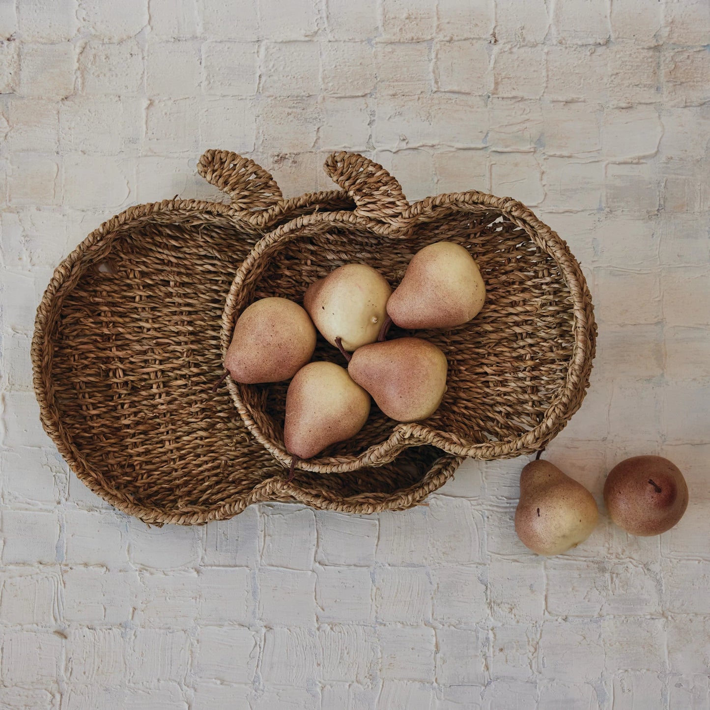 Decorative Hand-Woven Seagrass Pumpkin Shaped Containers