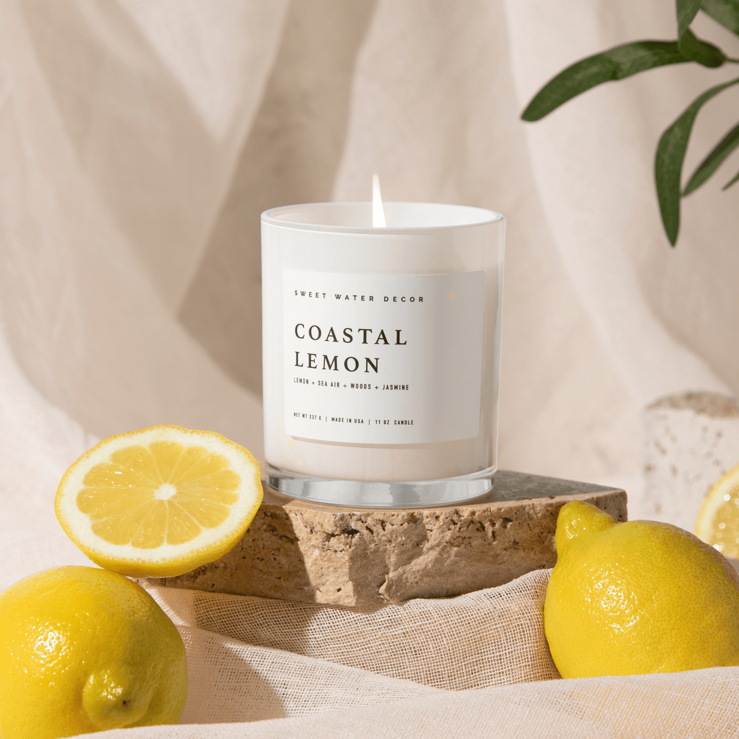 Coastal Lemon 11 oz Soy Candle - La Vie Est Belle