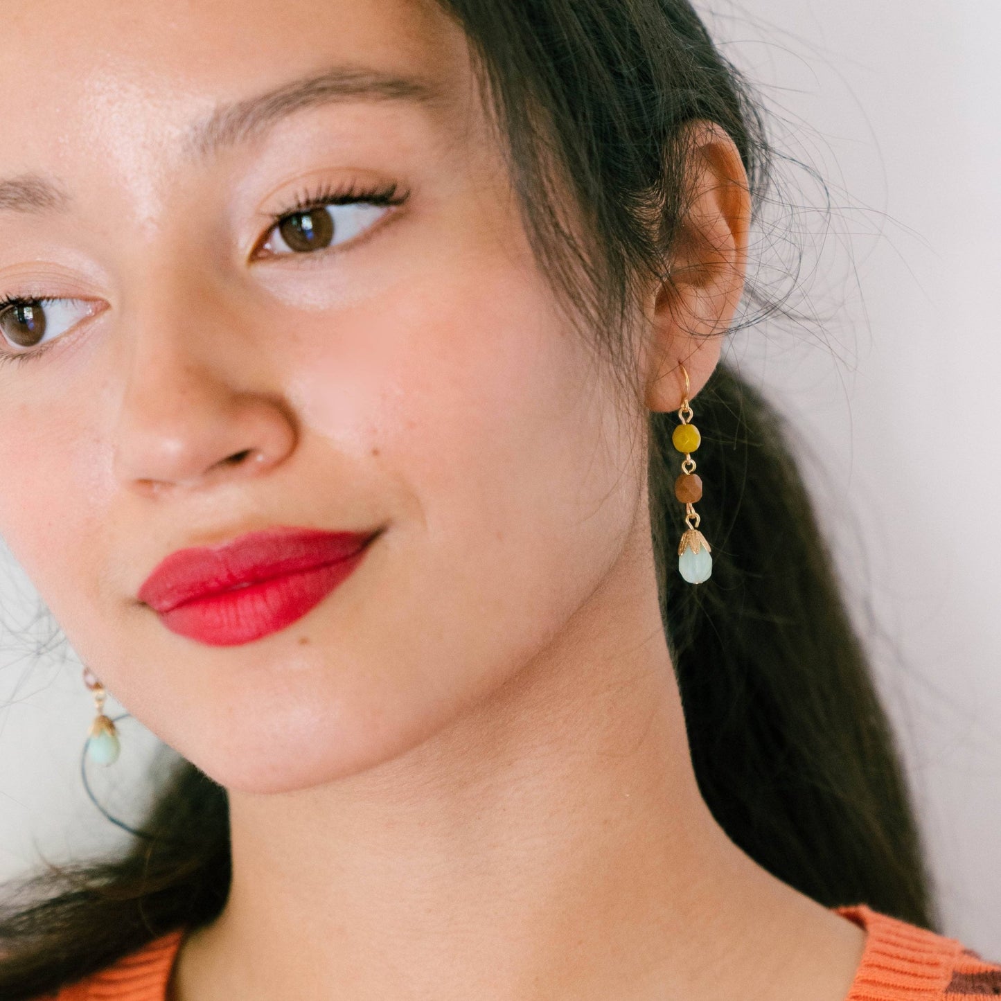 Colorful Beaded Earrings, Beaded Statement Earrings - La Vie Est Belle