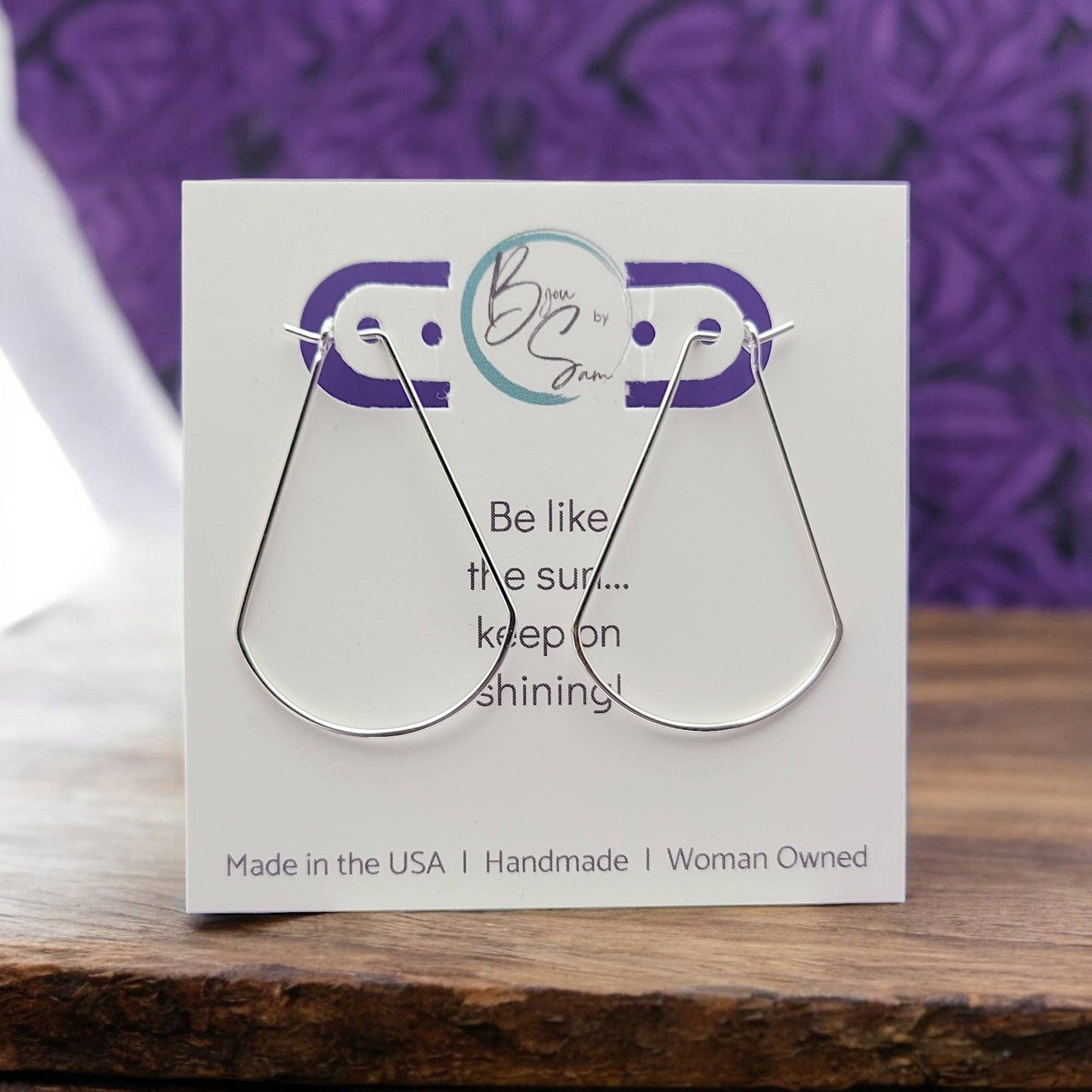 Handmade Sterling Silver Fan Hoop Earrings