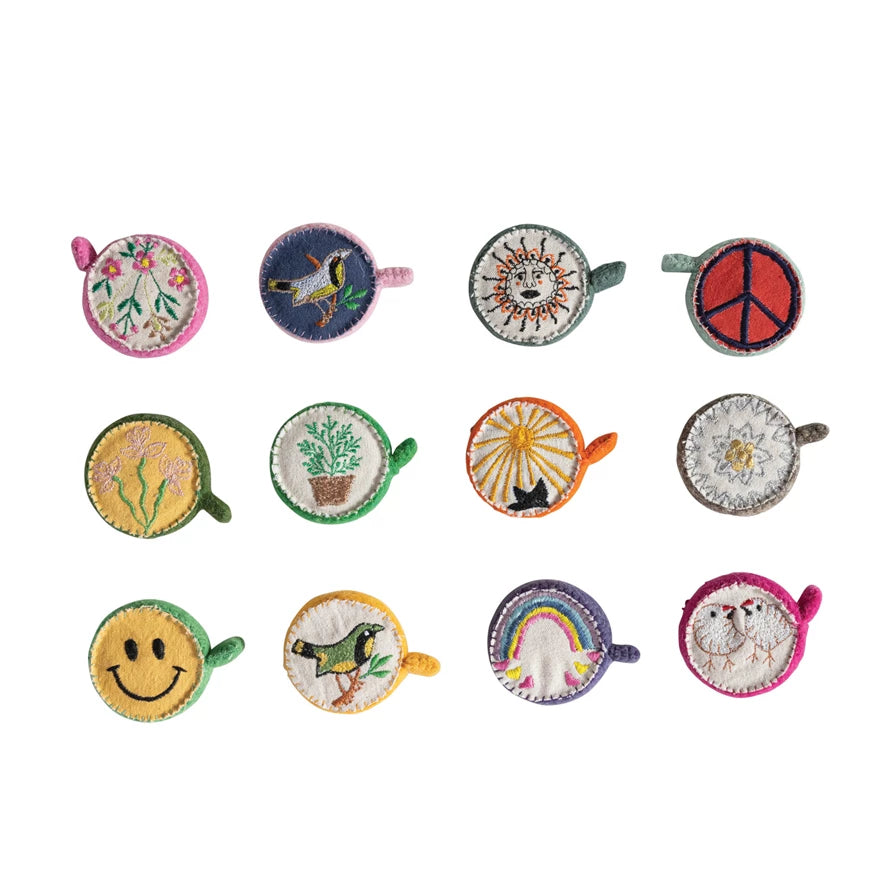 Plastic & Embroidered Wool Felt Tape Measure, 12 Styles