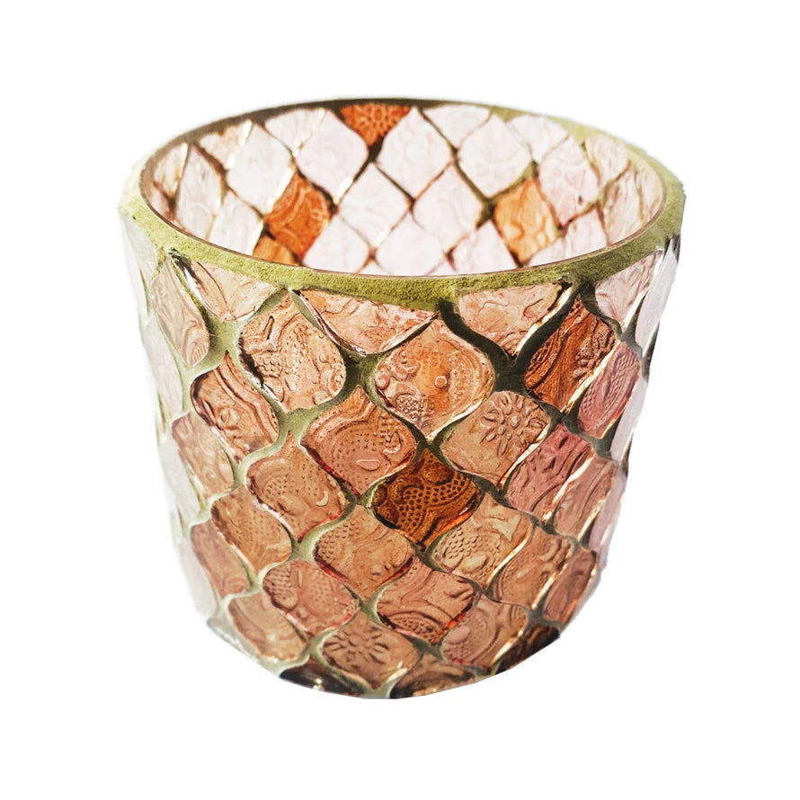 3" Recycled Glass Mosaic Tealight/Votive Holder