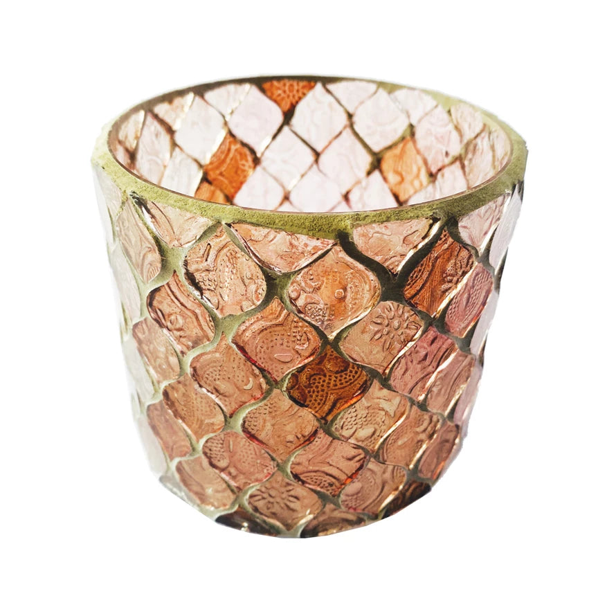 4" Recycled Glass Mosaic Tealight/Votive Holder