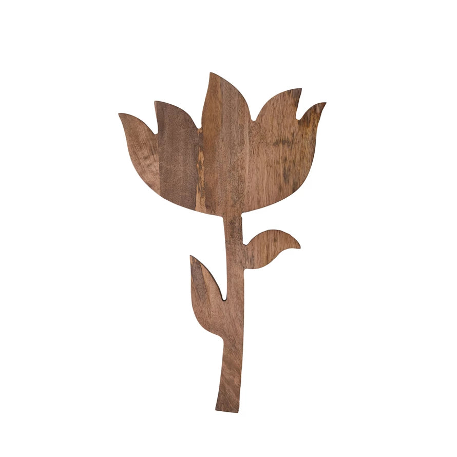 <For Store, Pick-Up, or Local Delivery Purchase Only> Mango Wood Flower Shaped Cheese/Cutting Board, Natural