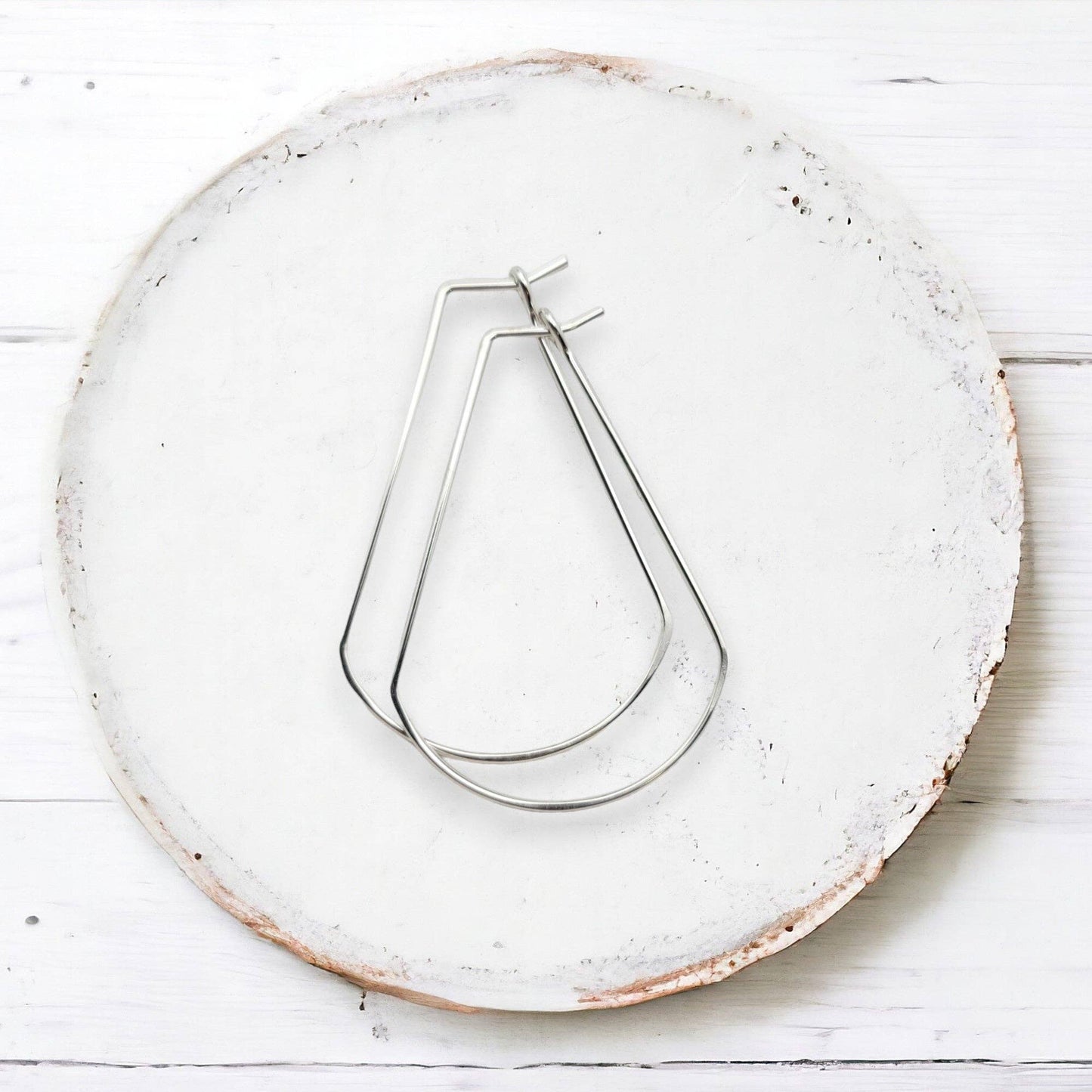 Handmade Sterling Silver Fan Hoop Earrings