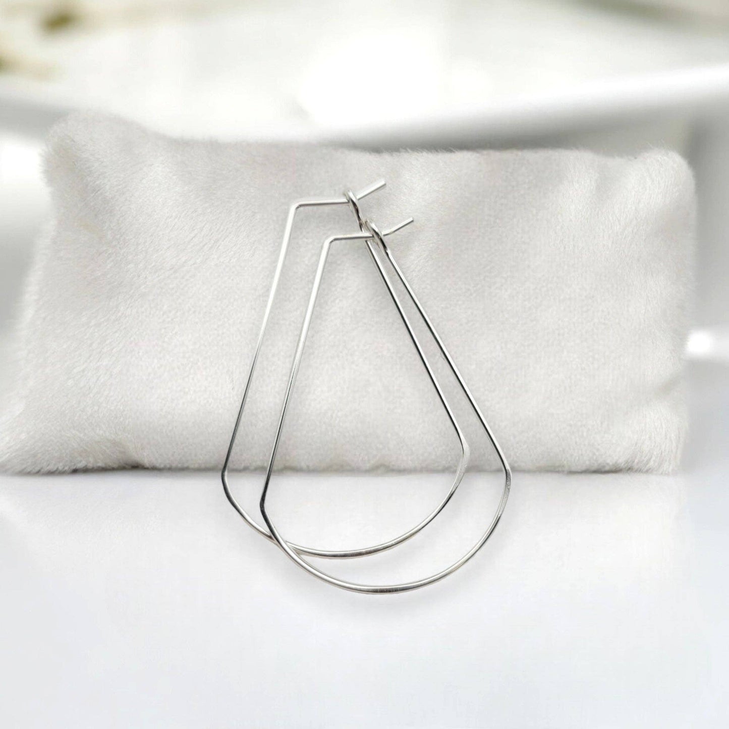 Handmade Sterling Silver Fan Hoop Earrings