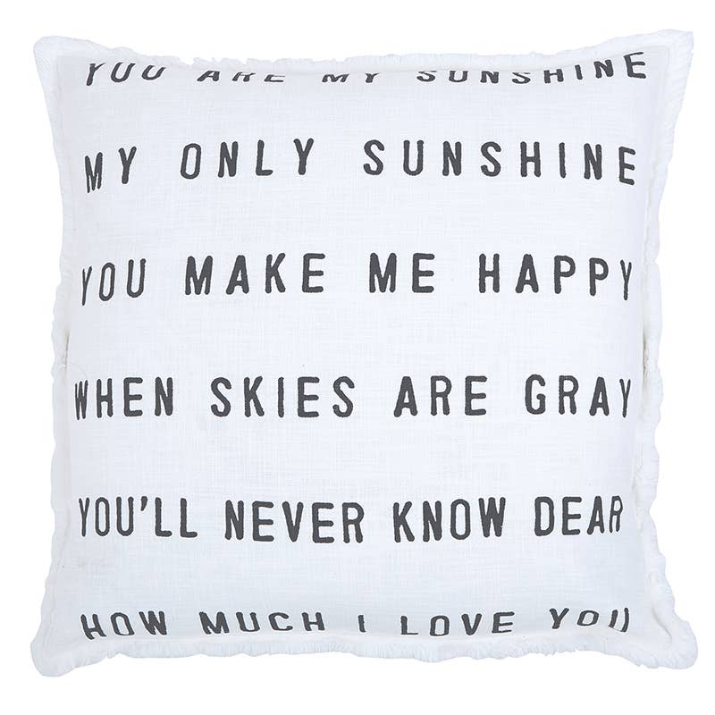 Face To Face Square Sofa Pillow - You Are My Sunshine - La Vie Est Belle