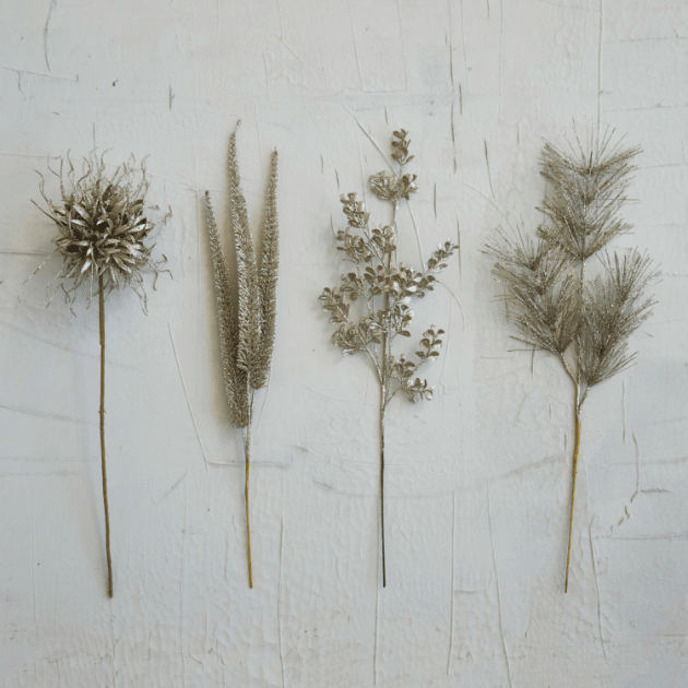 Faux Pine Pick with Glitter - La Vie Est Belle