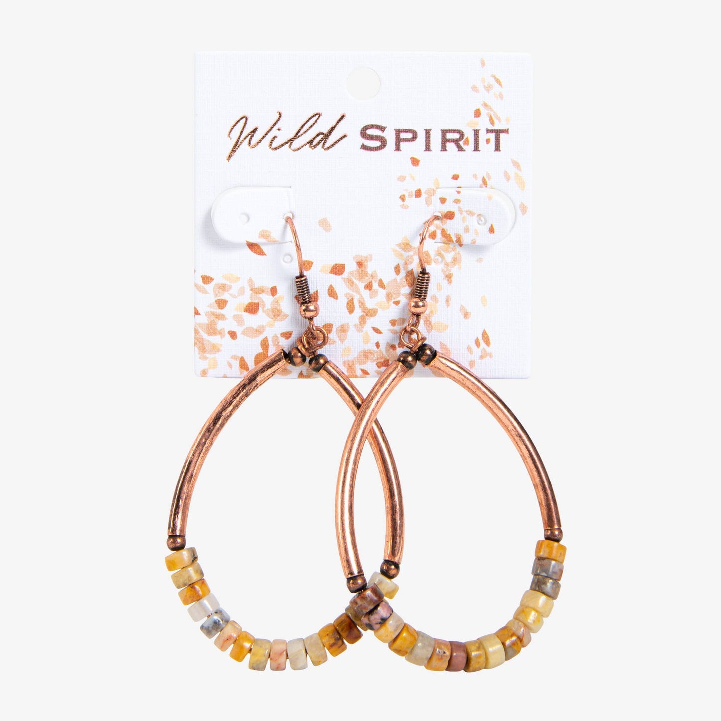 Copper Genuine Agate Teardrop Earrings