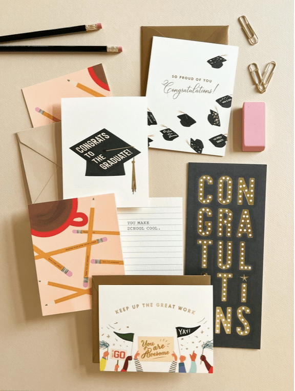 Flying Hats Graduation Greeting Card - La Vie Est Belle