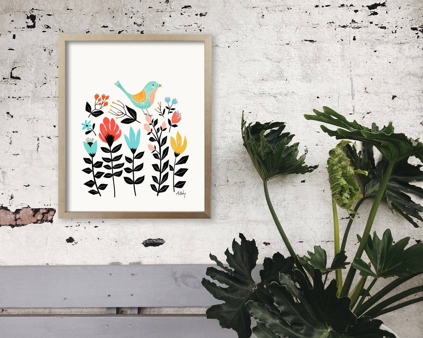 Folk Art Garden - Scandinavian Wall Art - La Vie Est Belle