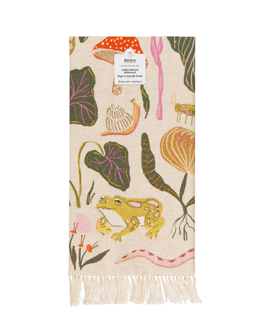 Gardenland Embroidered Dishtowel - La Vie Est Belle