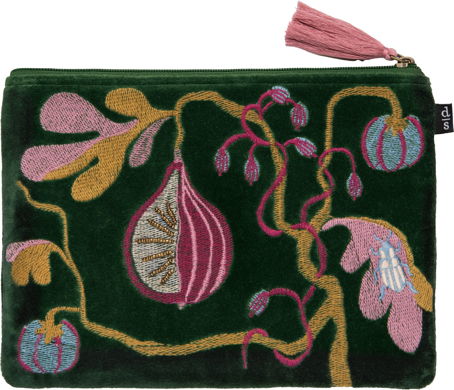 Pome Embroidered Flat Pouch - La Vie Est Belle