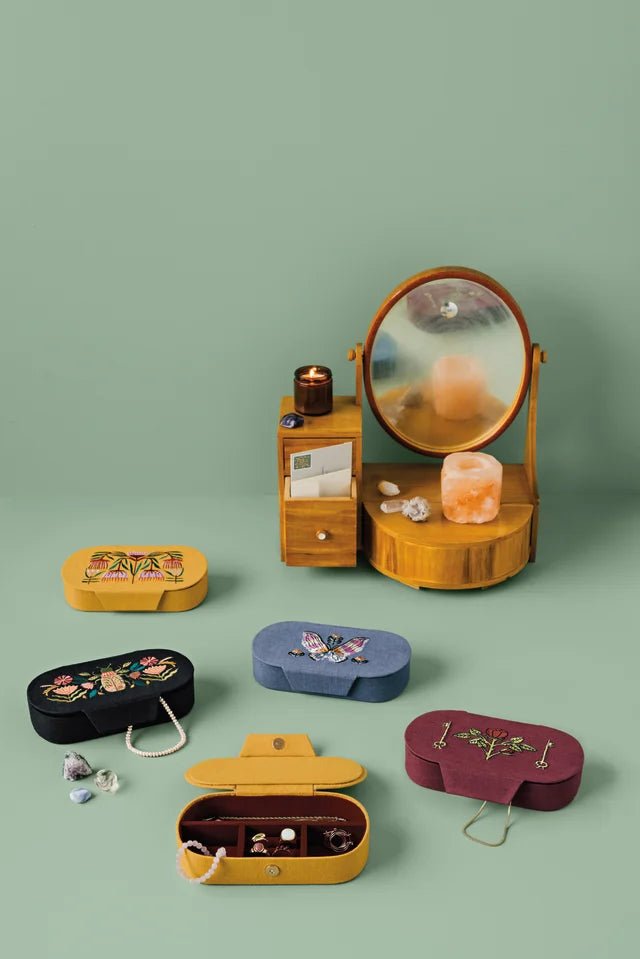 Rose Briar Embroidered Jewelry Box - La Vie Est Belle