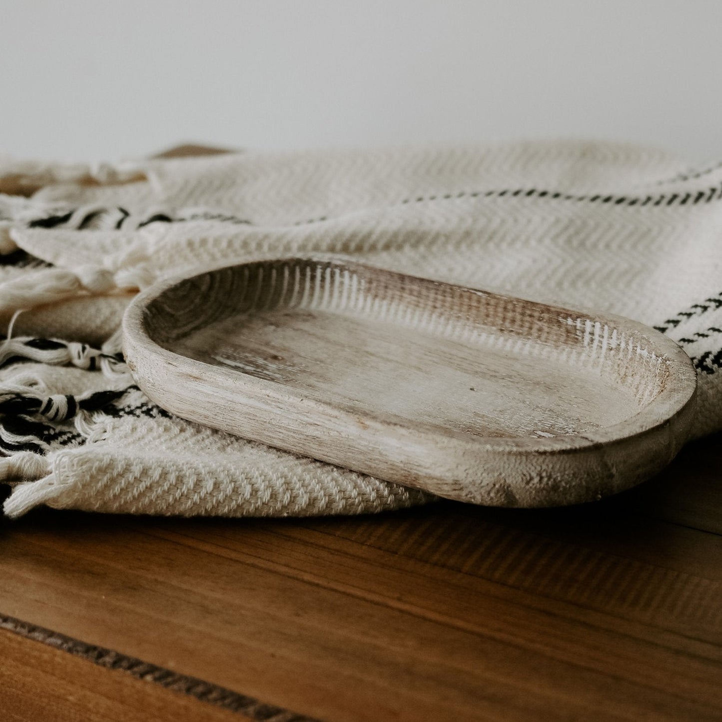 Small Rustic Wood Tray - Holds Sweet Water Decor Candles and Matches - La Vie Est Belle