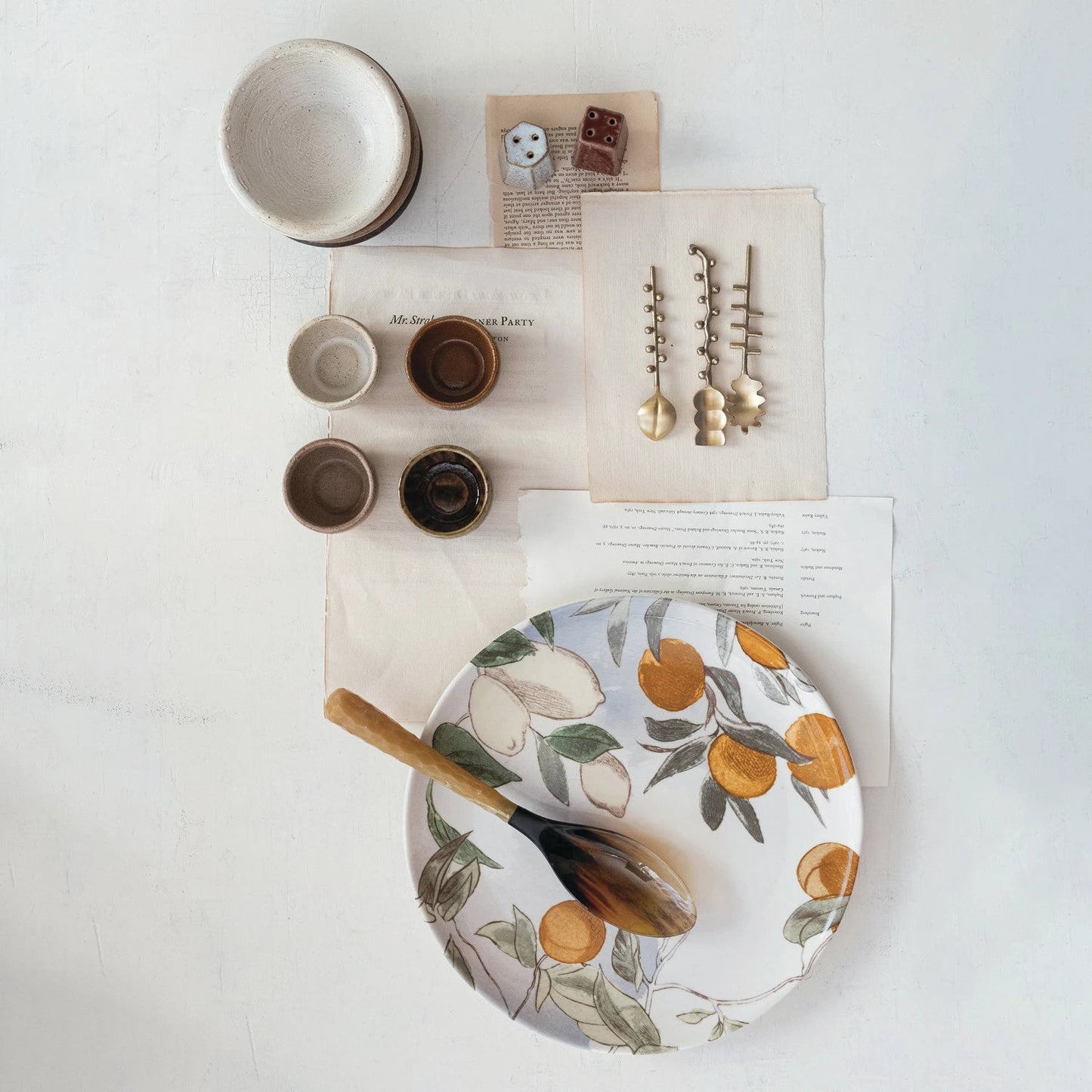 Stoneware Platter w/ Fruit, Multi Color - La Vie Est Belle