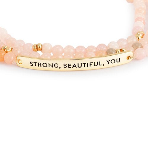Strong, Beautiful, You Necklace/Bracelet - Pink Mix - La Vie Est Belle