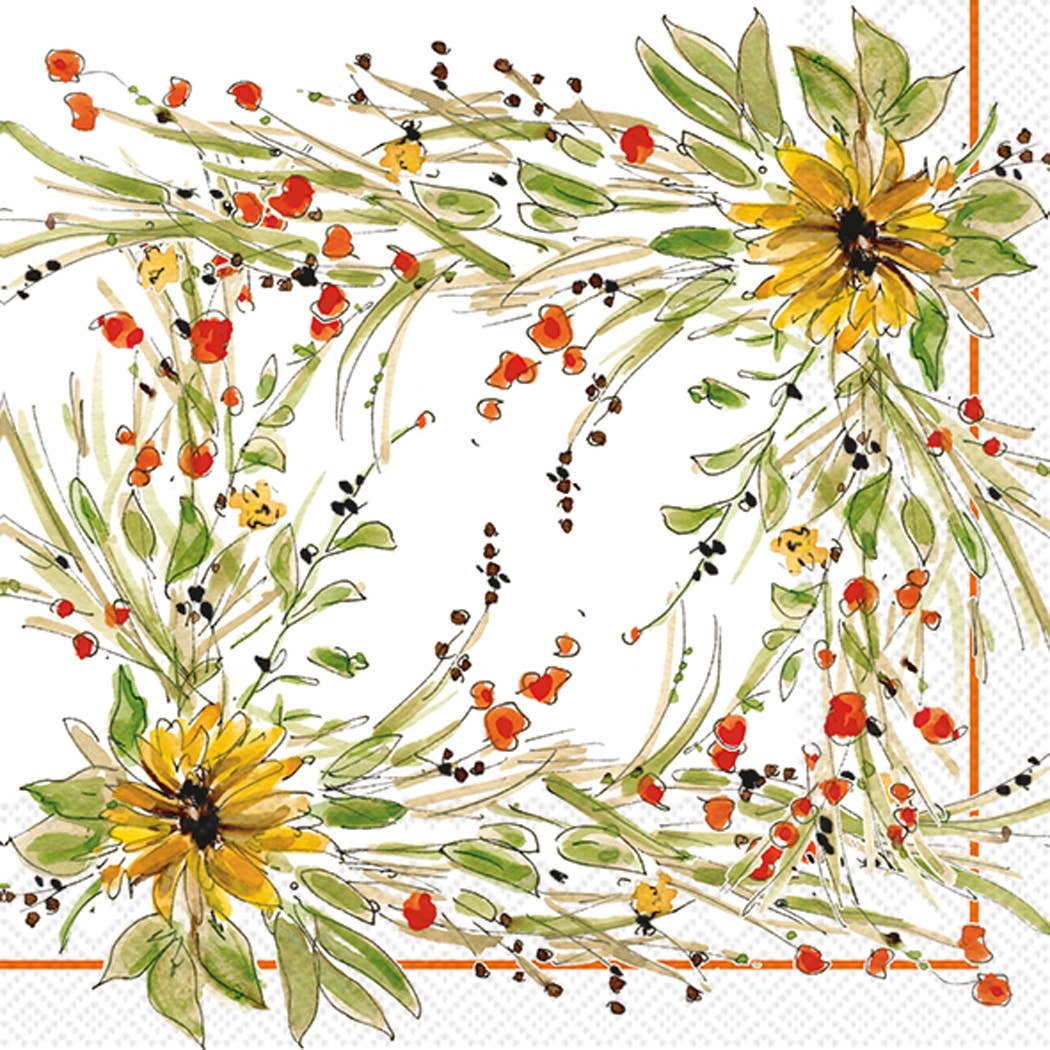 Sunflower Medley Cocktail Napkins - La Vie Est Belle