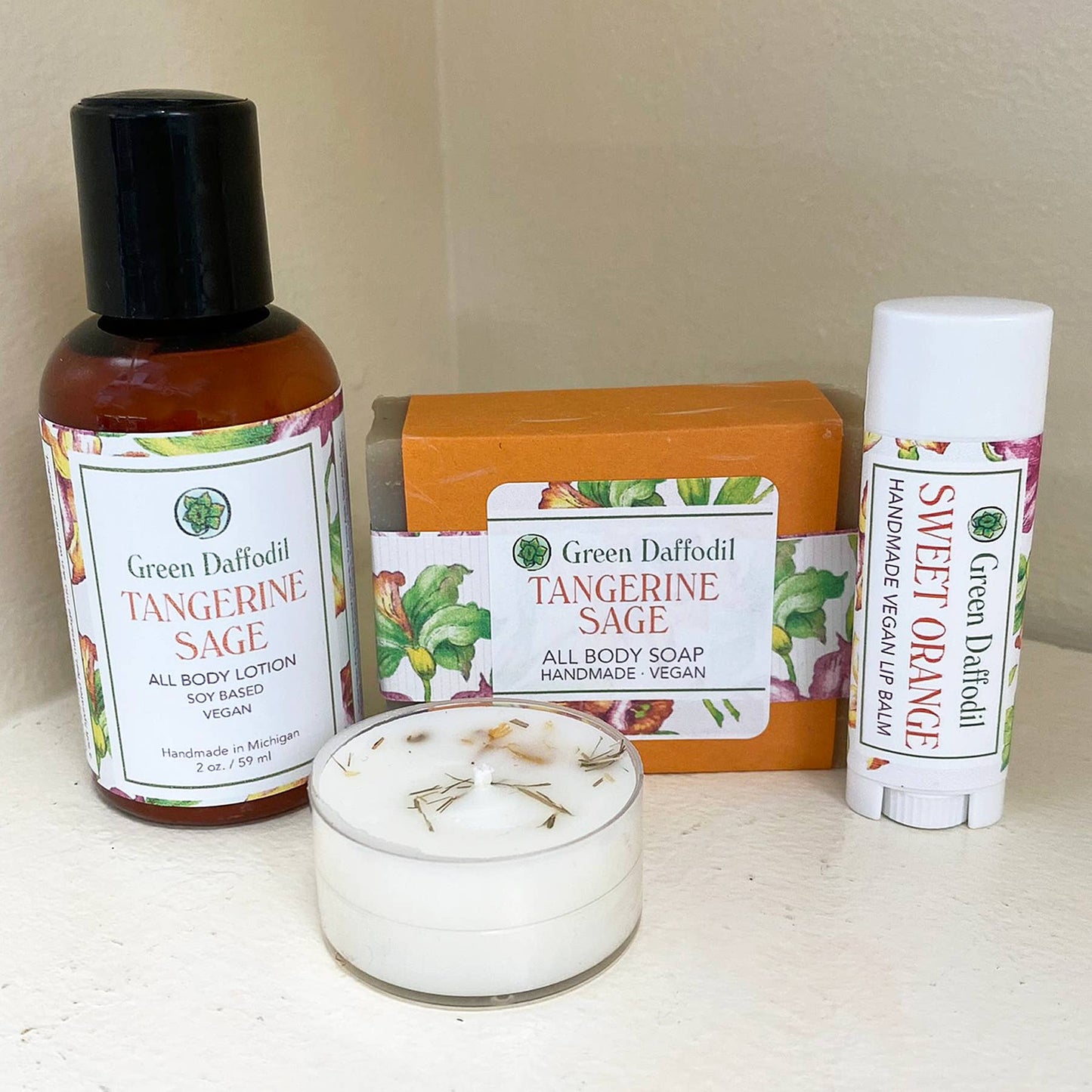 Tangerine Sage Organdy Quartet Gift Set - Citrus Fruity - La Vie Est Belle