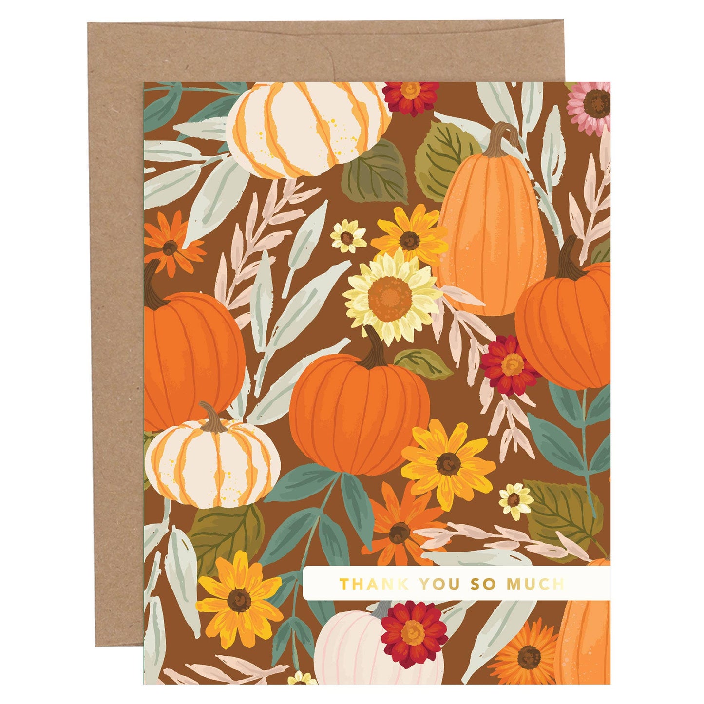 Thank You So Much Fall Pumpkin Greeting Card - La Vie Est Belle