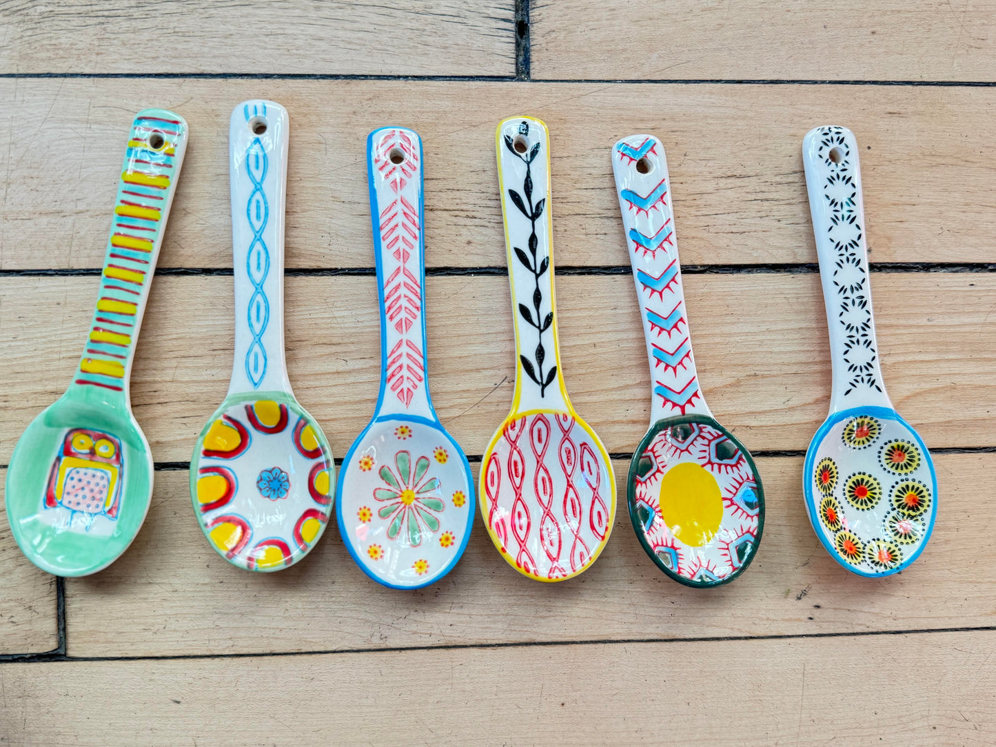 Painted Ceramic Spoons
