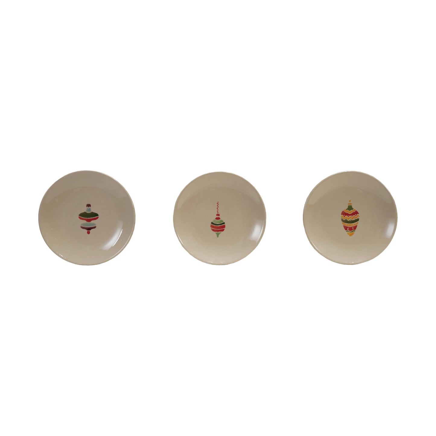 Hand-Painted Stoneware Plate with Wax Relief Image, 3 Styles