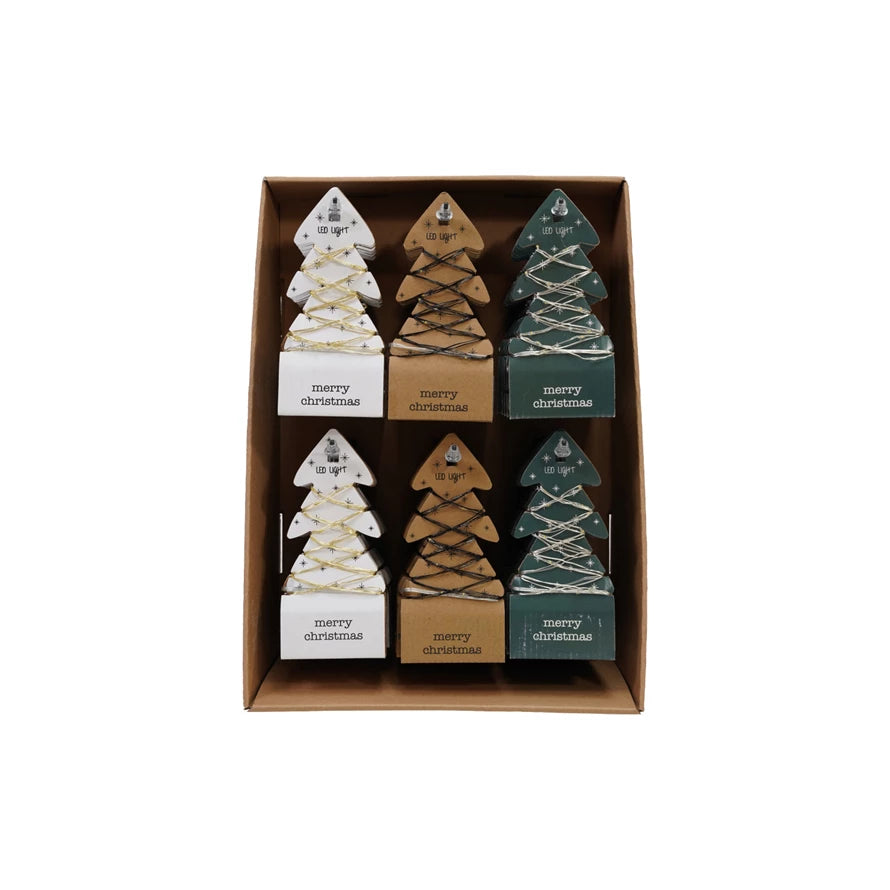LED String Lights on Tree Shaped Cards, 3 Styles