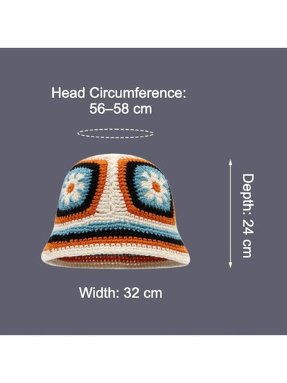 Haila - Vintage Floral Crochet Bucket Hat