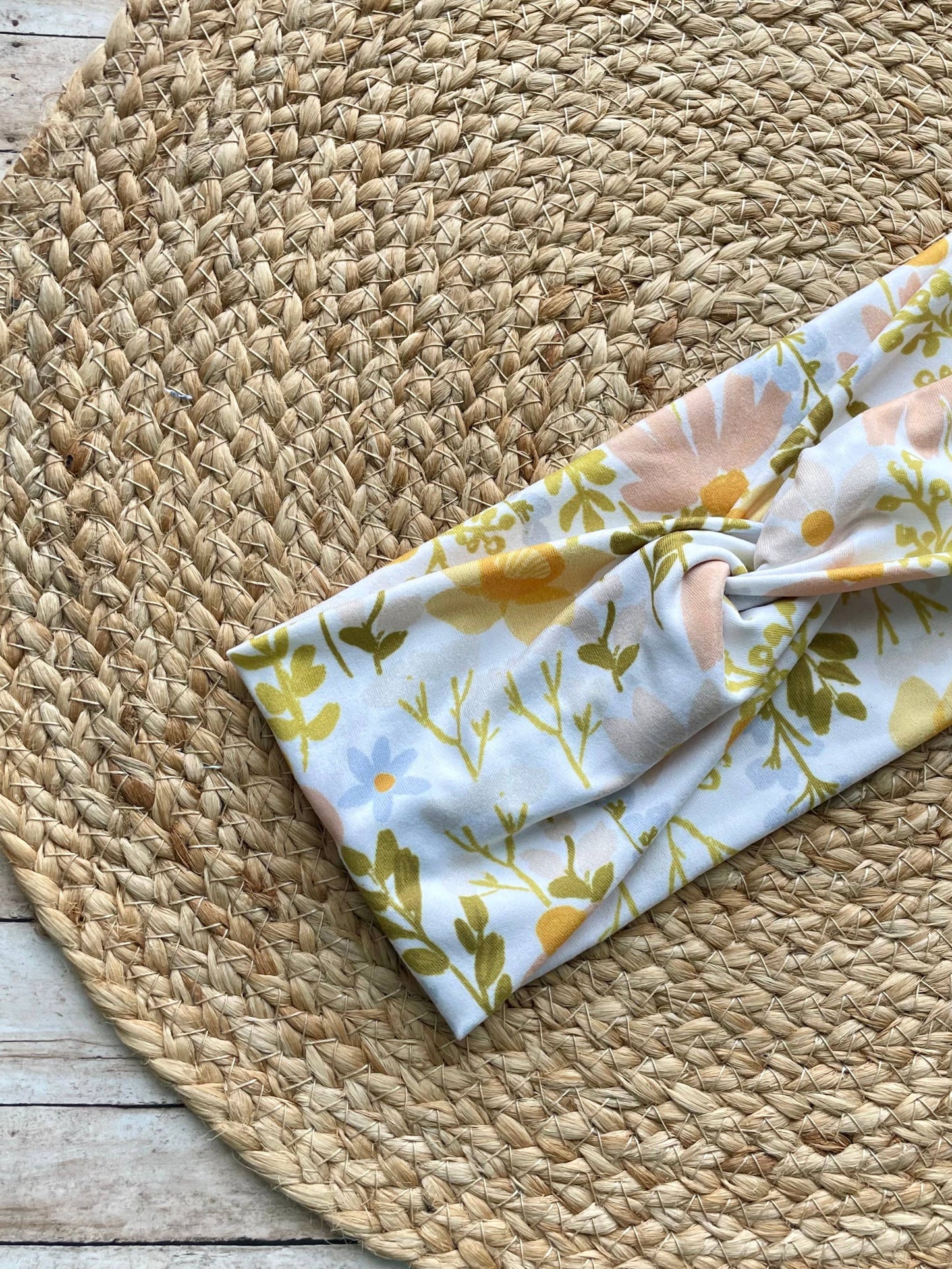 Fresh Spring Floral Knit Twist Headband