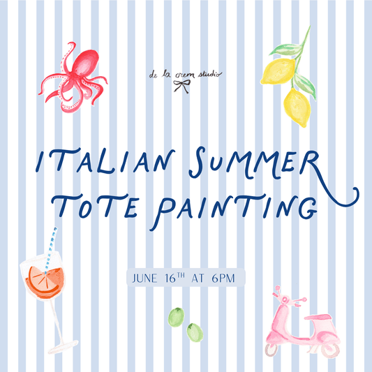 06/16/26 Italian Summer Tote Painting Class with De La Crem Studio - La Vie Est Belle