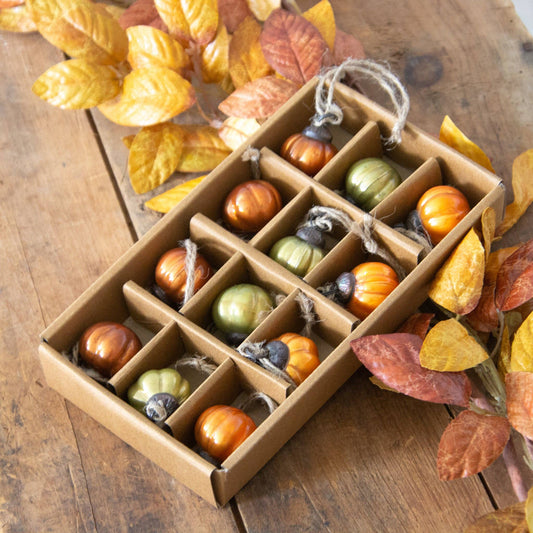 Mini Pumpkin Mercury Glass Fall Ornament