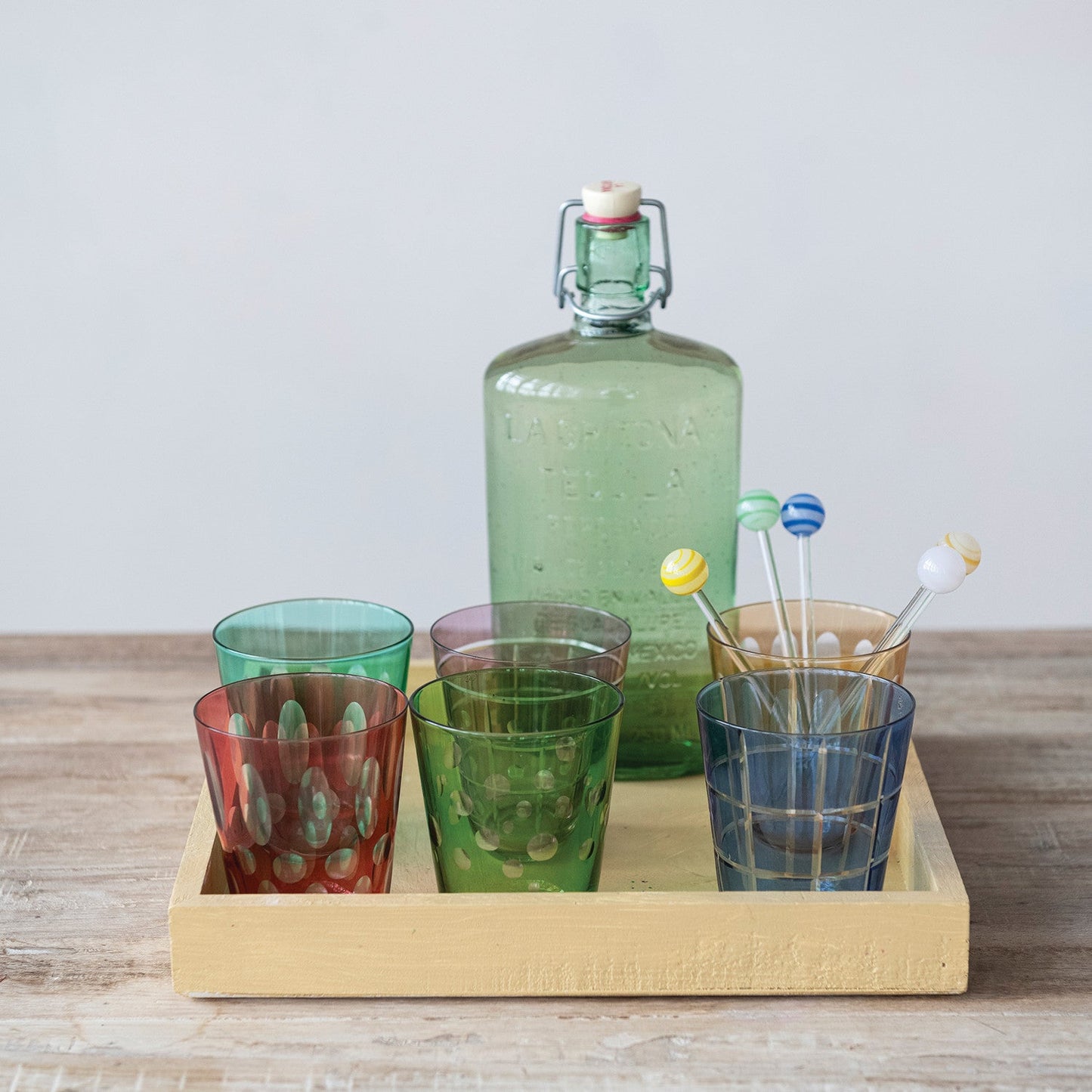 10 oz. Etched Drinking Glass with Design, 6 Styles - La Vie Est Belle