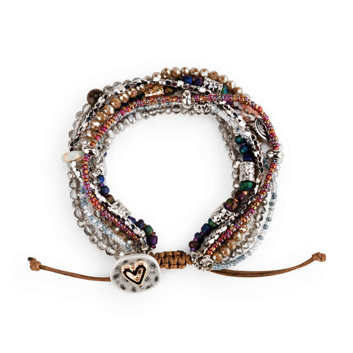 Beaded Love Bracelet - Gray