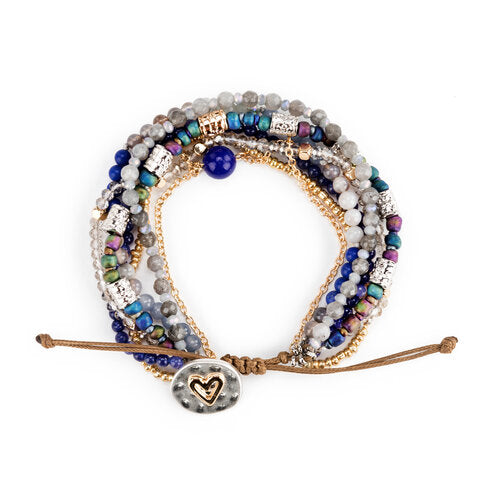 Beaded Love Bracelet - Indigo