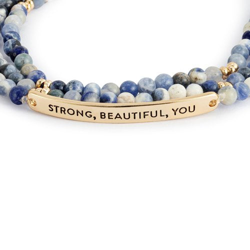 Strong, Beautiful, You Necklace/Bracelet - Blue Mix