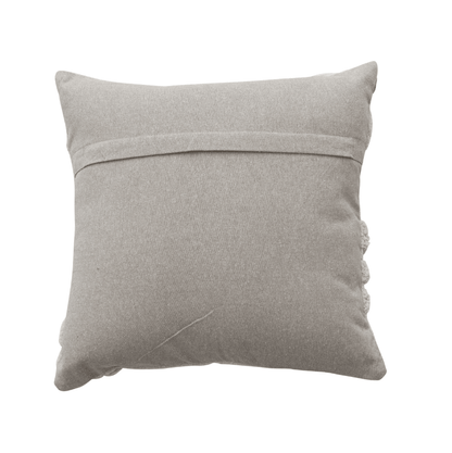 18" Square Cotton Slub Pillow with Tufted Flowers - La Vie Est Belle