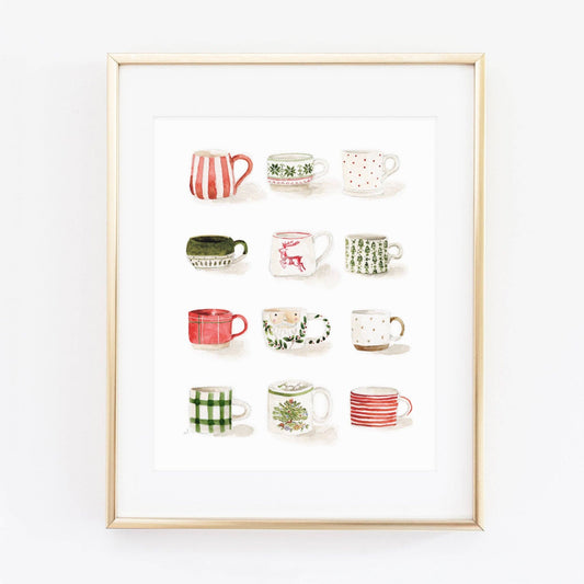 Christmas Mugs Art Print