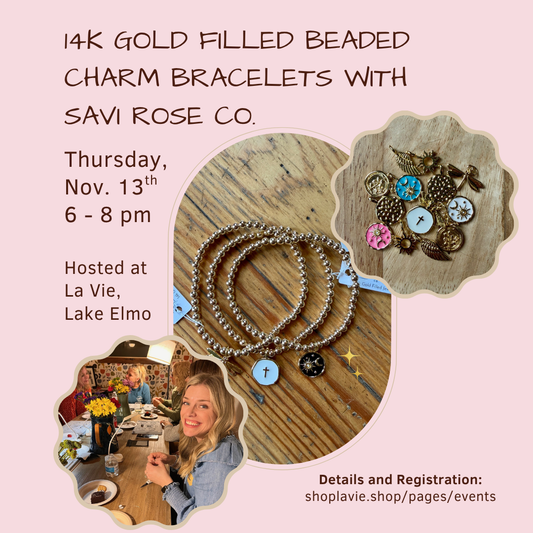 11/13/25 14K Gold Filled Beaded Charm Bracelets with Savi Rose Co.