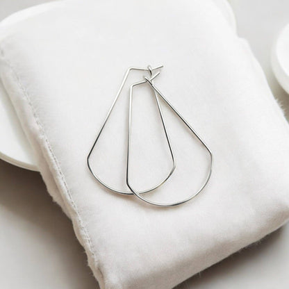Handmade Sterling Silver Fan Hoop Earrings