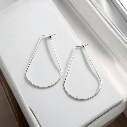 Handmade Sterling Silver Fan Hoop Earrings
