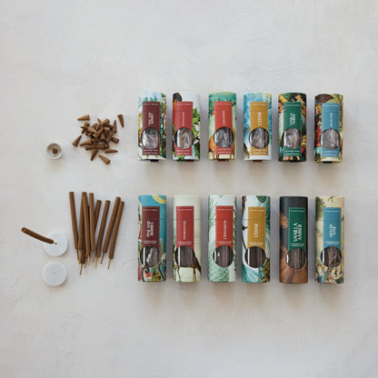 30 Piece All Natural Cedar Scented Incense Cones with Incense Holder, Set of 31 - La Vie Est Belle