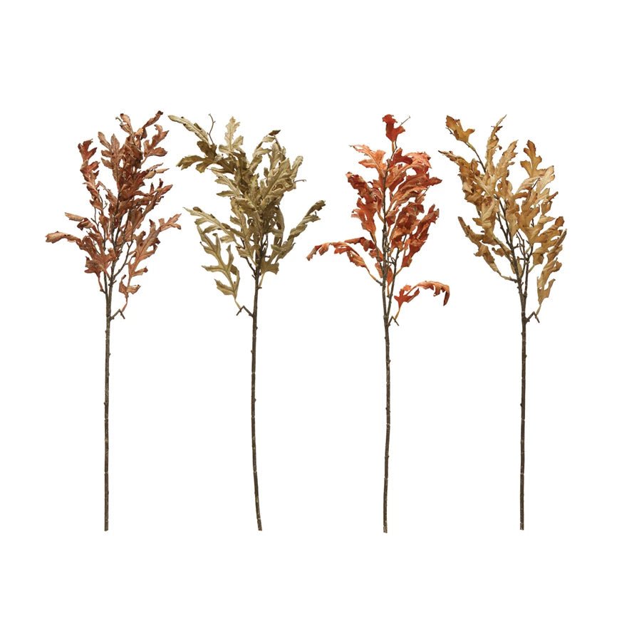 32"H Faux Oak Leaf Pick, 4 Colors - La Vie Est Belle