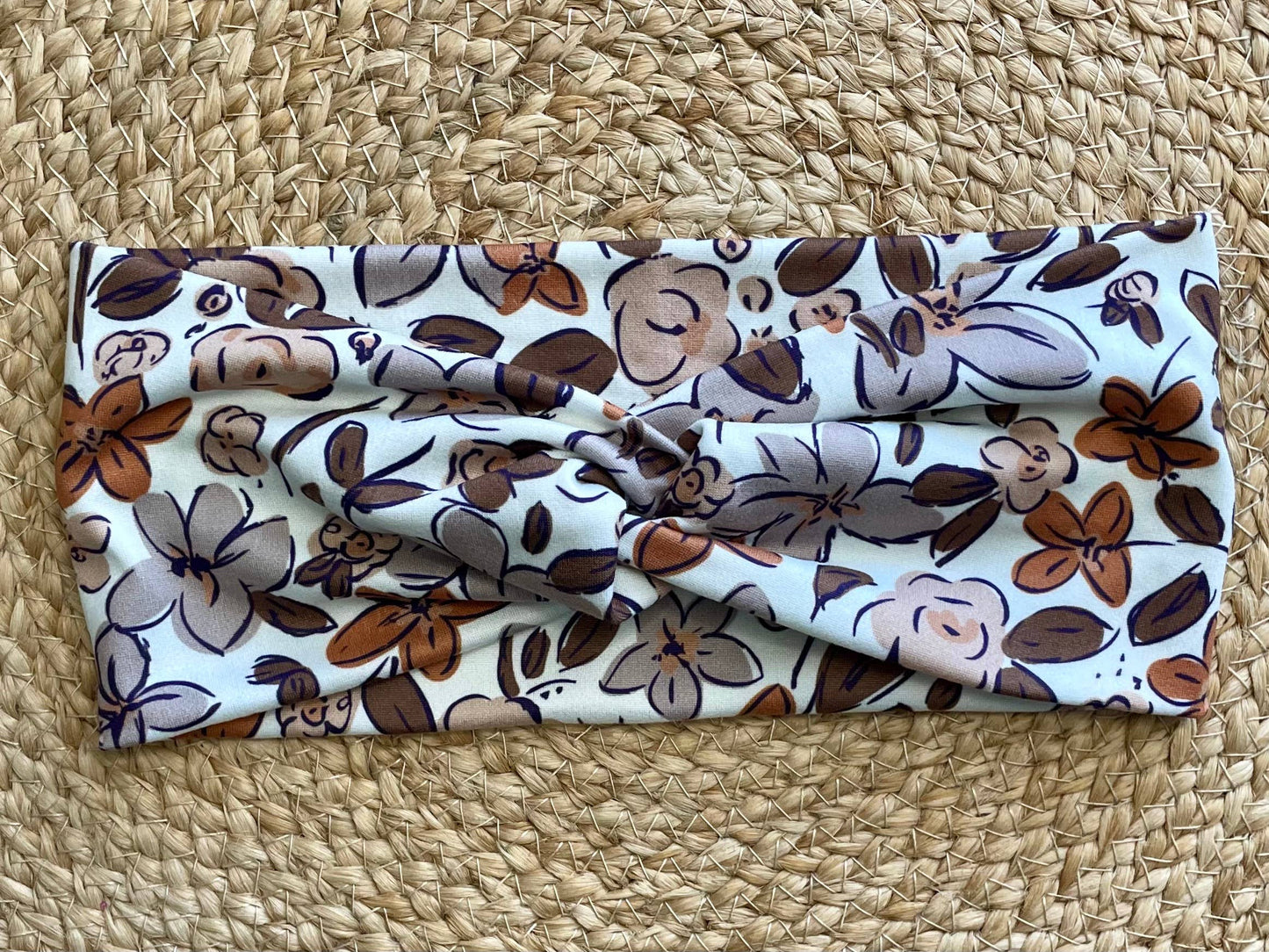 London Garden Brown and Gray Knit Twist Headband