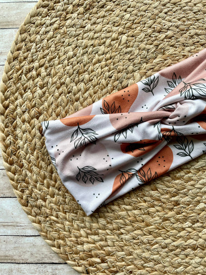 Boho Leaves Knit Twist Headband