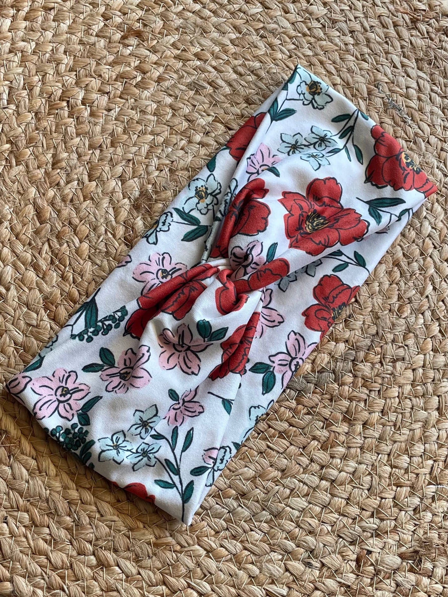 Sweet Pea Floral Knit Twist Headband