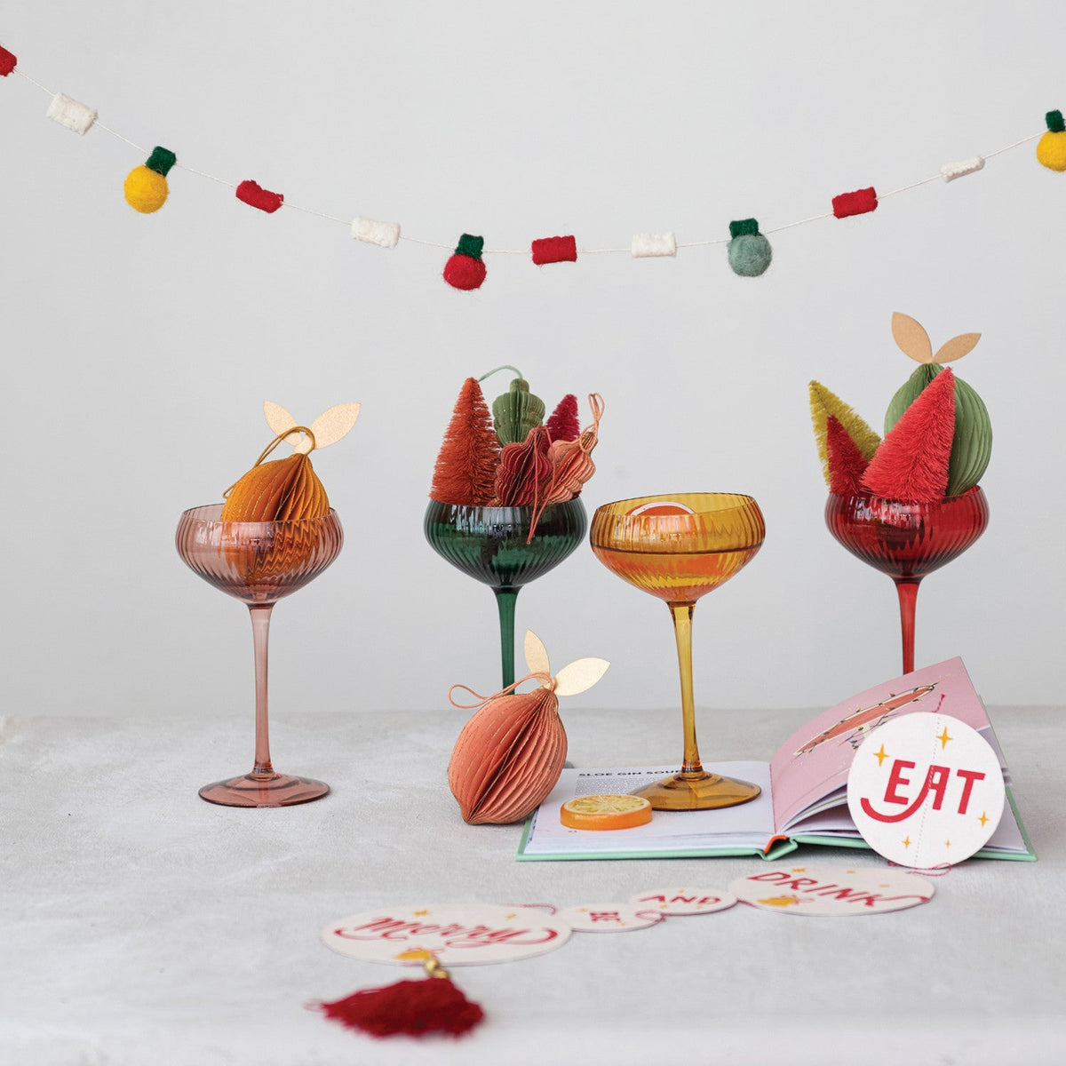 4-1/4" Round x 6-3/4"H 8 oz. Stemmed Champagne/Coupe Glass, 4 Colors - La Vie Est Belle