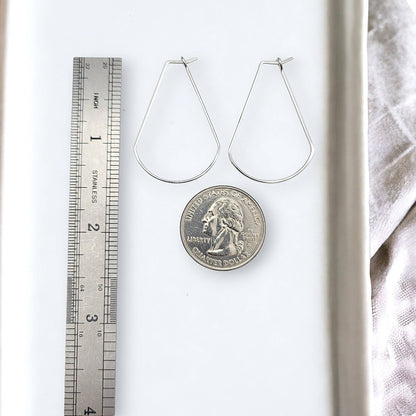 Handmade Sterling Silver Fan Hoop Earrings