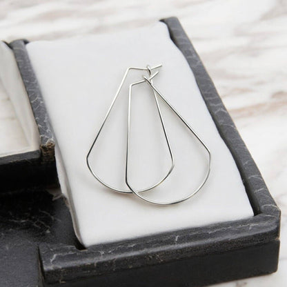 Handmade Sterling Silver Fan Hoop Earrings