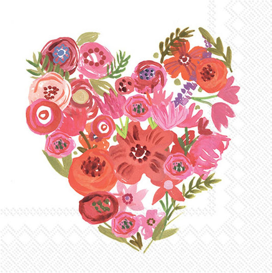Paper Cocktail Napkins 20ct Valentines Chic Heart