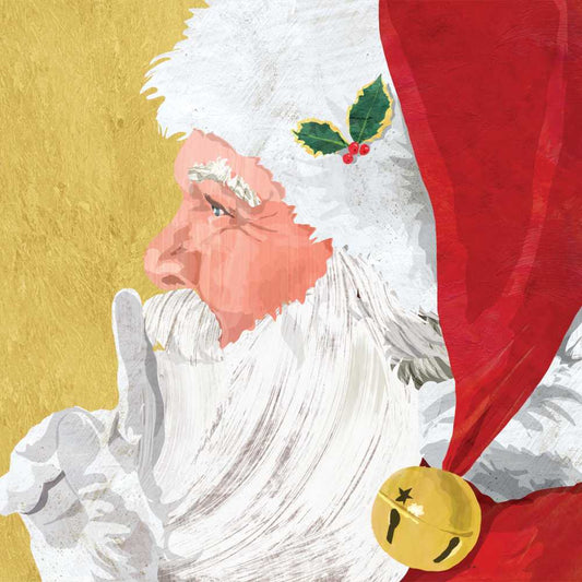 BEV- YULETIDE SANTA, GOLD